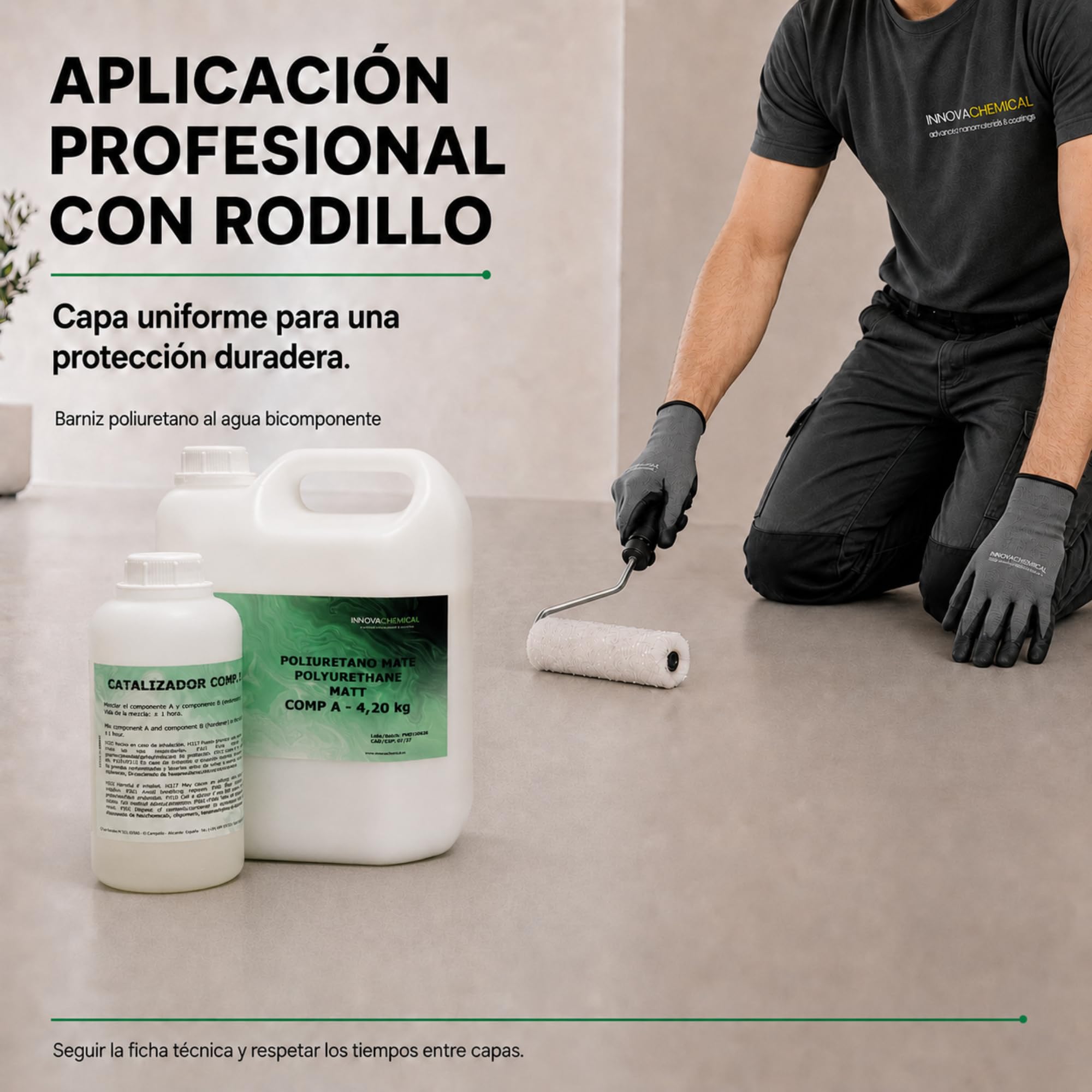 Barniz Poliuretano al Agua 2C Mate 5kg para Microcemento
