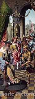 Historic Pictoric Print : King David Receiving The Cistern Water of Bethlehem, Antwerp Mannerist, c 1854, Vintage Wall Decor : 15in x 44in