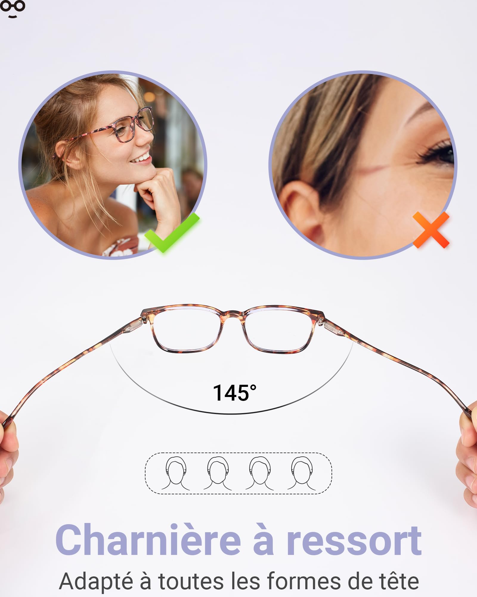 JOLISU Lunettes Anti-Lumière Bleue - Lot de 5, Monture Fine Ultra-Légère, Charnière Ressort