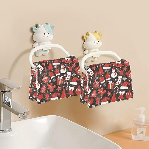 Miniatura 6 de KLL Icons Set Christmas New Year Home Kitchen Towels Decor Dish Tea Towels Hand Towels Kitchen Kitchen Towel Absorbent