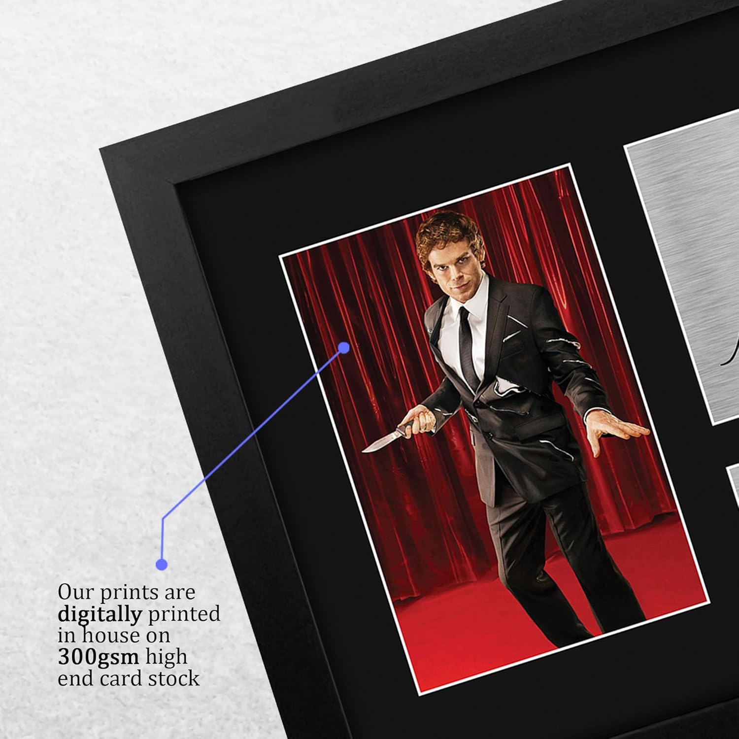 HWC Trading Michael C Hall Dexter Dexter Framed Gifts Printed Signed Autograph Picture for TV Show Fans - US Letter Size