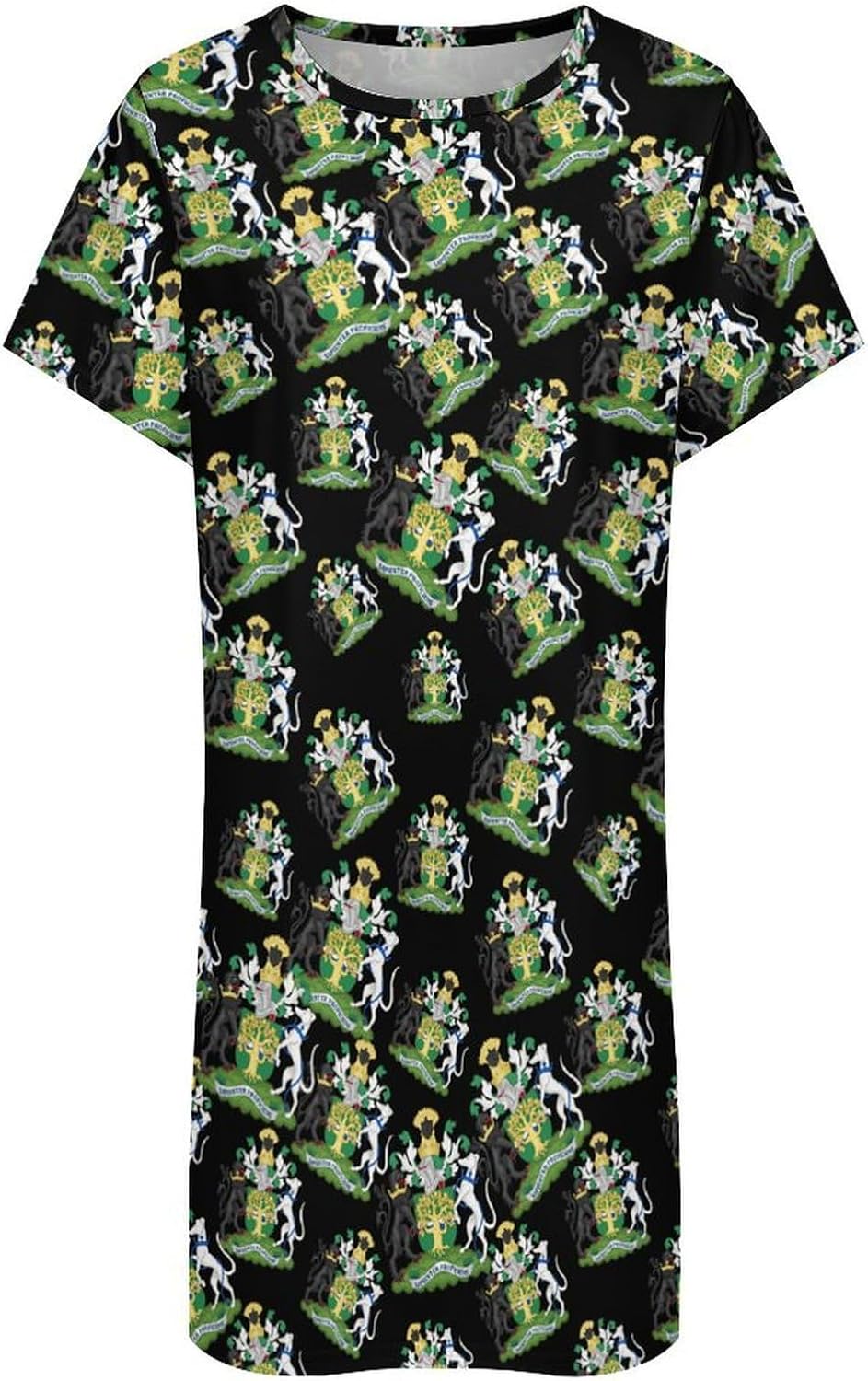 Arms of Nottinghamshire County Council Nightgowns for Women Short Sleeve Sleep Dress Casual Sleepshirt Night Gowns Pajamas