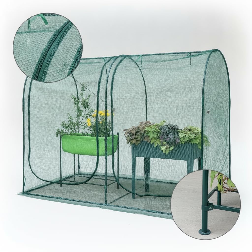 Serra da Giardino con Copertura Rete Anti Insetti, Protezione Piante per Orto, per terrazzo