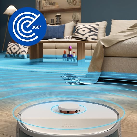 Philips 5000 Serisi Islak Kuru Robot Süpürge, Yüksek Emiş Gücü, Uzun Çalışma Süresi, 200 dk'ya Kadar Şarj, HomeRun, Otomatik Boşaltma İstasyonu, Beyaz (XU5100/20)