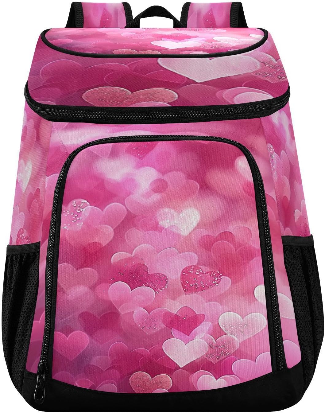 Pink Love (2) Cooler Backpack 36 Cans Leakproof Waterproof Backpack Cooler Bag Beach Accessories Travel Camping Fishing Backpack for Women Men