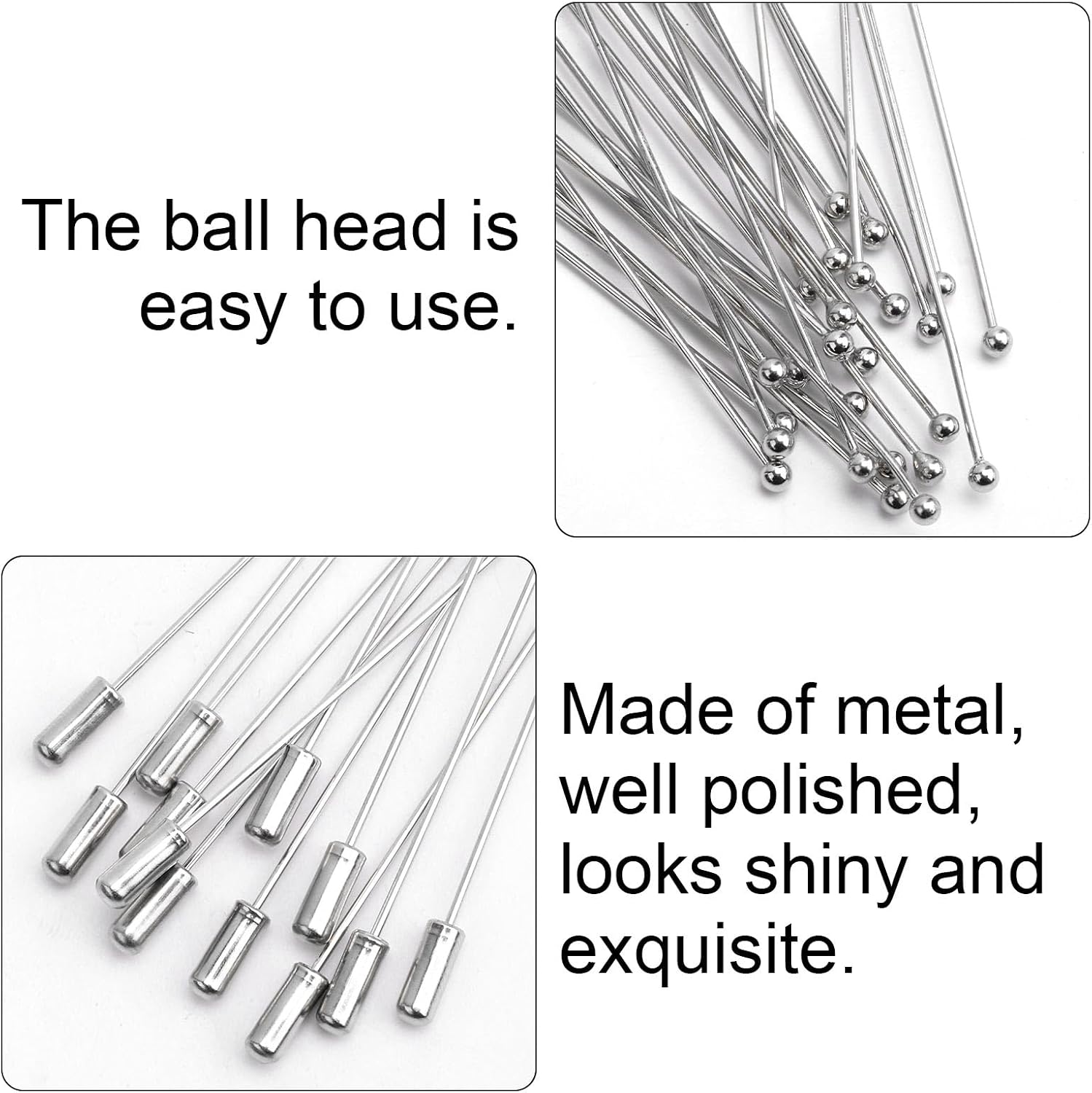 25 Pcs Brooch Pin Sticks, Stainless Steel Corsage Lapel Needle, Metal Boutonniere Safety Pins, Long Needle Eye Pin with Stopper for Men Suit Tie Hat Scarf Jewelry Making Craft Accessories Supplies