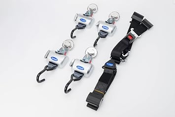 QStraint Q-8200-A-SC Kit 4 QRT Standard Retractors with Slide N Click Fittings + Manual Lap & Shoulder Belt Wheelchair Securement System