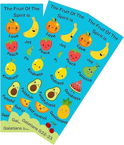 Miniatura 2 de 100 marcadores a granel de Fruit of The Spirit para niños, escuela dominical, escuela bíblica de vacaciones, premios de premios, regalos de iglesia