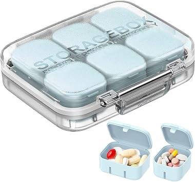 Pill Organizer SOFISO 4/6 Grid Free Assembly Travel Medicine Organizer