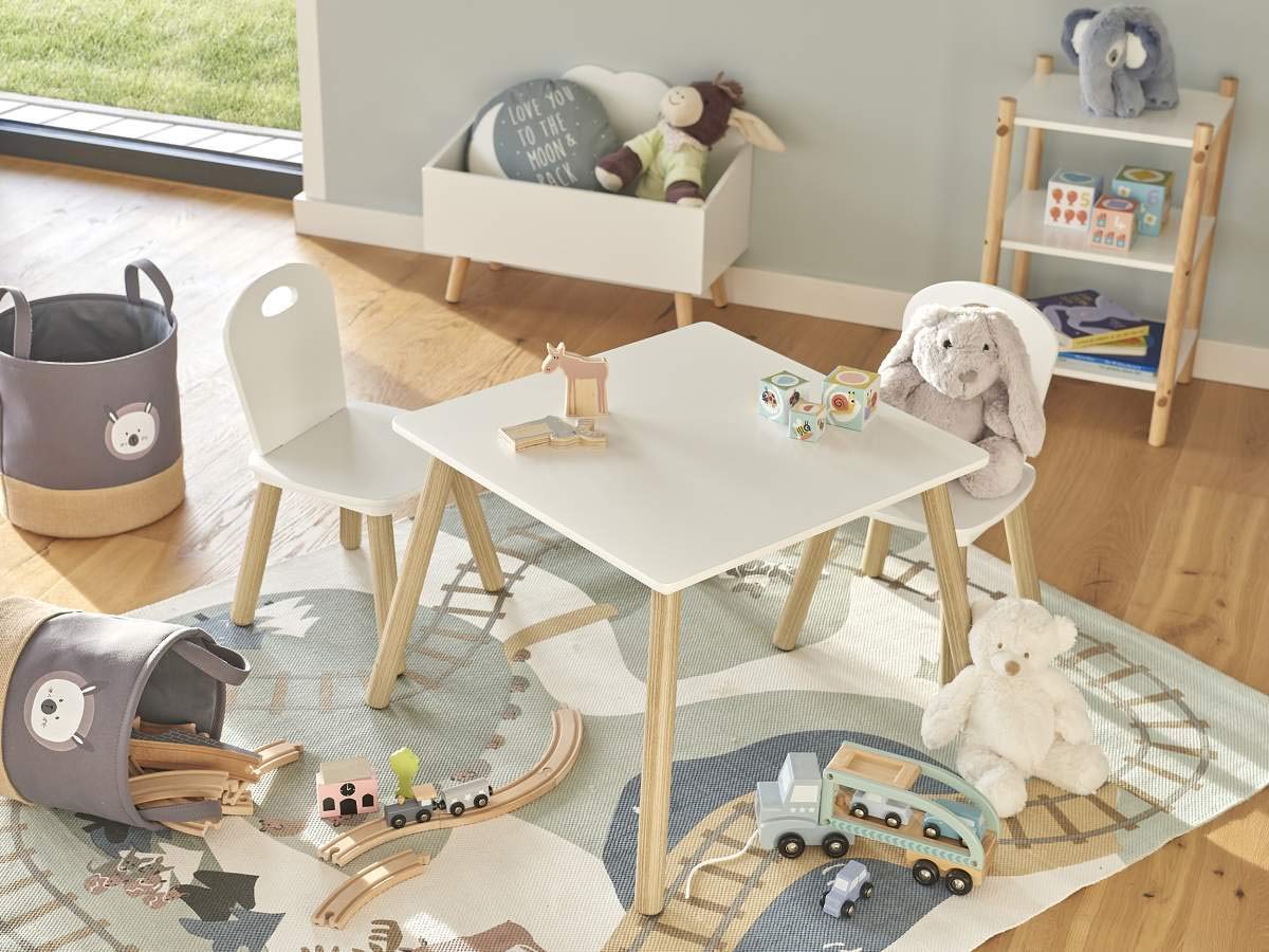 Appendiabiti Da Parete Per Bambini - In Legno MDF Bianco, Con 4 Ganci E Cassettini, 61x16x28cm - Foto 3