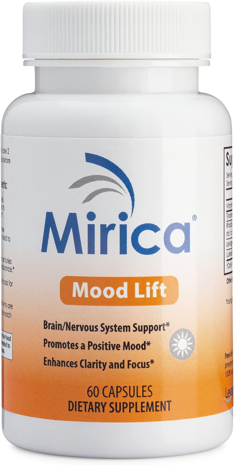 Mirica® Mood Lift - Palmitoylethanolamide, Luteolin, Rhodiola Rosea, Mood Support - 60 Capsules