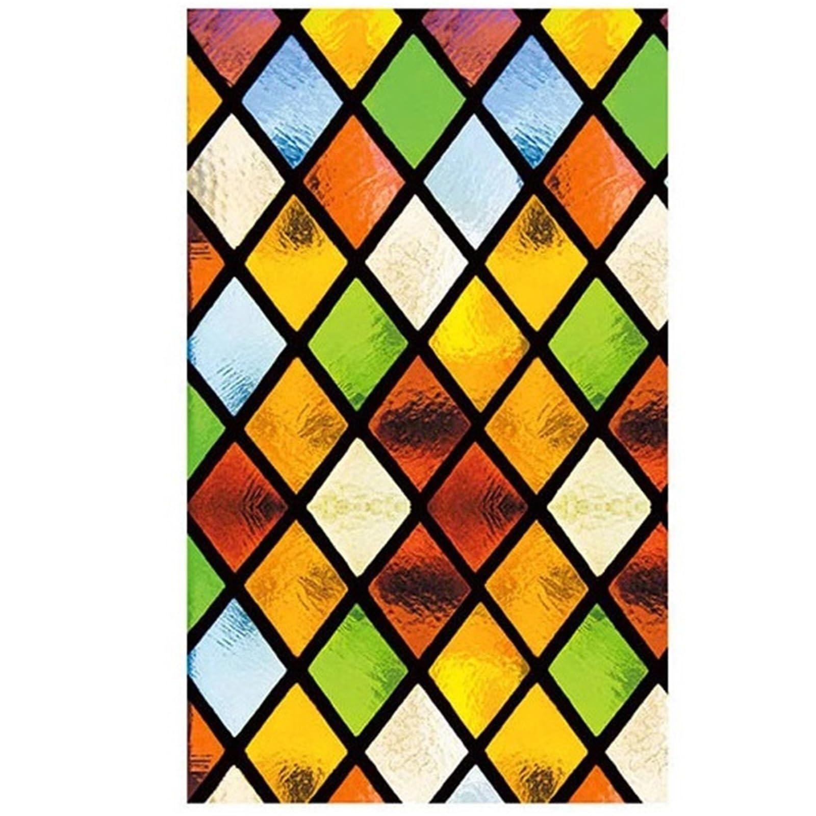 Glasaufkleber, Buntglas, Milchglas, Fensterpapier, elektrostatische Kunst, Malerei, Retro-Kirche(Color 1,50x120cm)