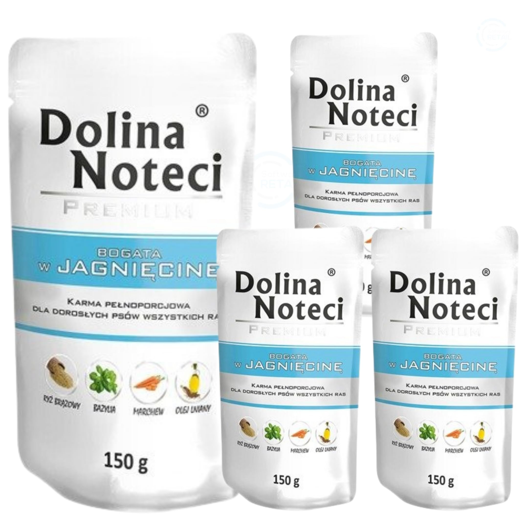 Dolina Noteci Premium Wet Dog Food with Lamb, Grain-Free, 4 x 150g