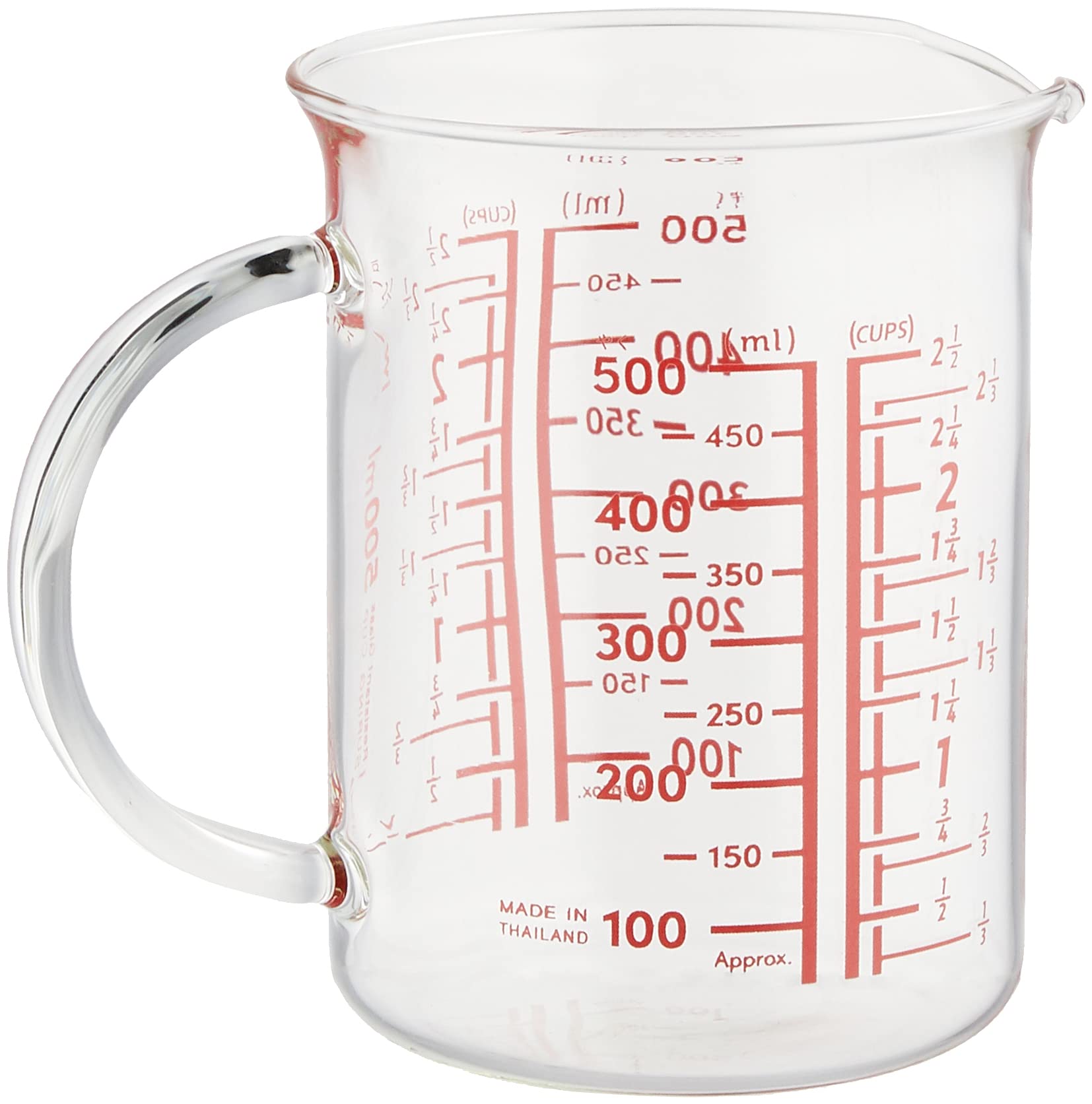 Amazon｜iwaki(イワキ) 耐熱ガラス 計量カップ メジャーカップ 500ml
