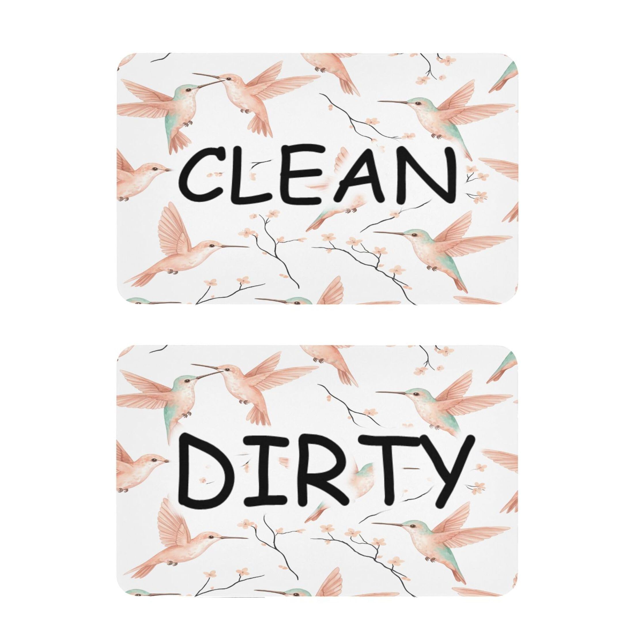 Kutsu Dishwasher Magnet Clean Dirty Sign Indicator, Birds Fridge Magnet, Easy to Read, 2 Pack
