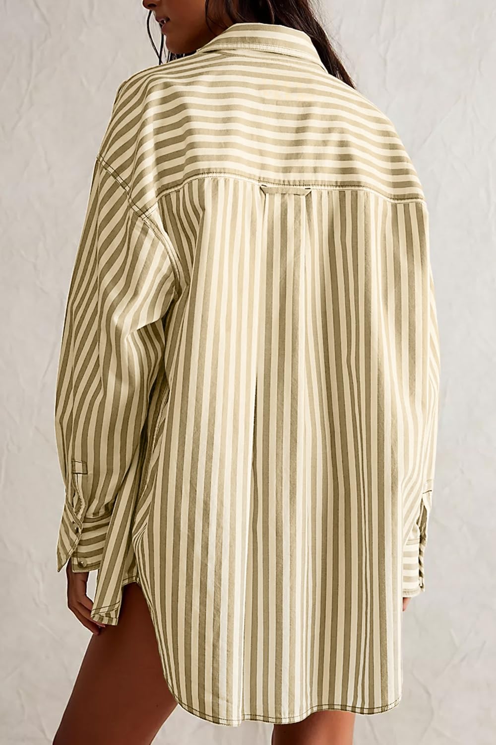 CHYRII Blusa informal de manga larga con botones para mujer
