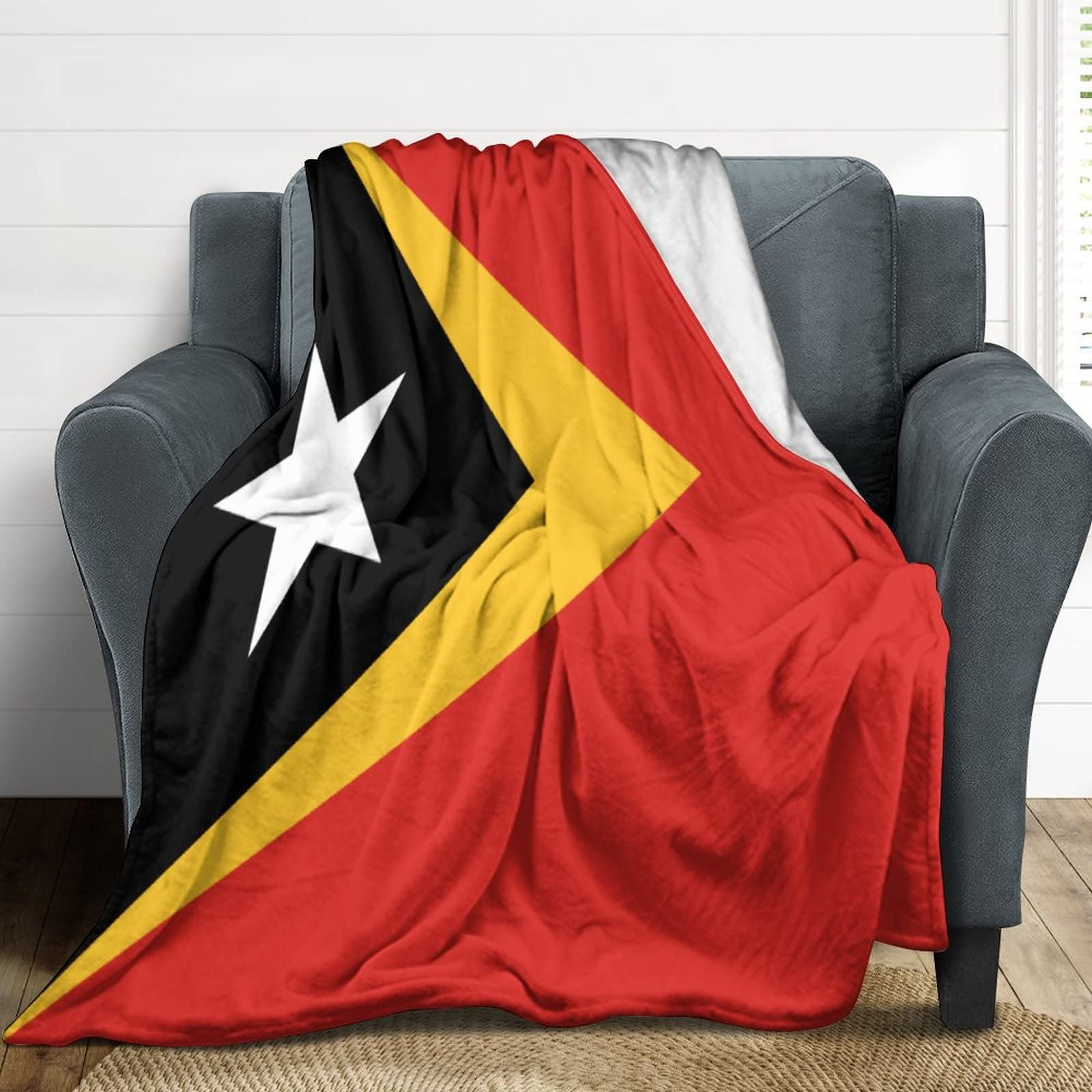 Couverture Timor-Leste en flanelle polaire douce et chaude haut de gamme pour canapé