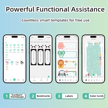 Mini Printer - Portable Sticker Printer Machine, Thermal Label Maker Inkless Pocket Bluetooth Photo for Work, Life, Study Assistance, Tag Receipts, Board Game Cards