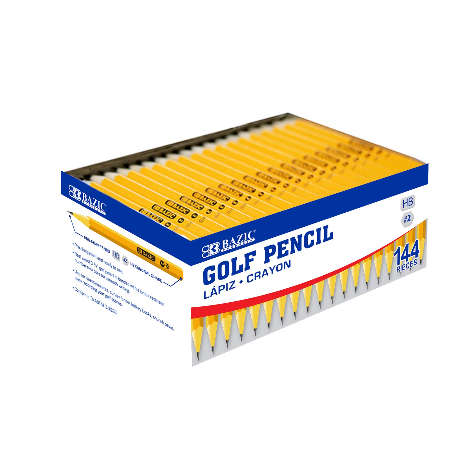 Bazic Golf Pencil Yellow Pre Sharpened Pencils 2 Hb Pre | Desertcart  Seychelles, image size:2000x2000