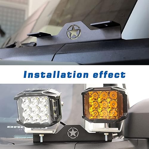 Miniatura 2 de Soportes de montaje de luz todoterreno de doble pilar A para Ford Bronco 2023 2022 2021, accesorios de 24 puertas, 2 unidades (no compatible con