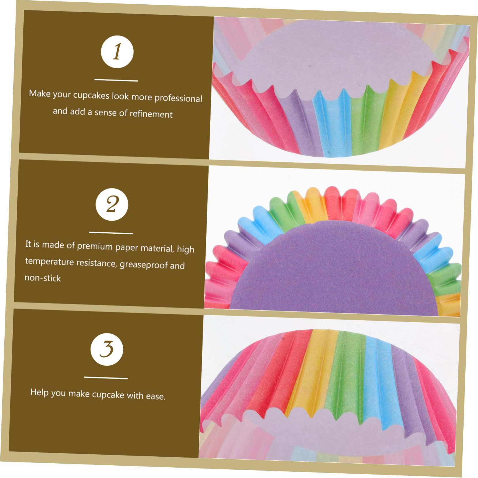 ULTECHNOVO Capacillos de Papel Resistente Grasa sin Olor para Cupcakes Grandes 1000 Piezas Ideales para Hornear y Decorar Postres en Bodas y Celebraciones