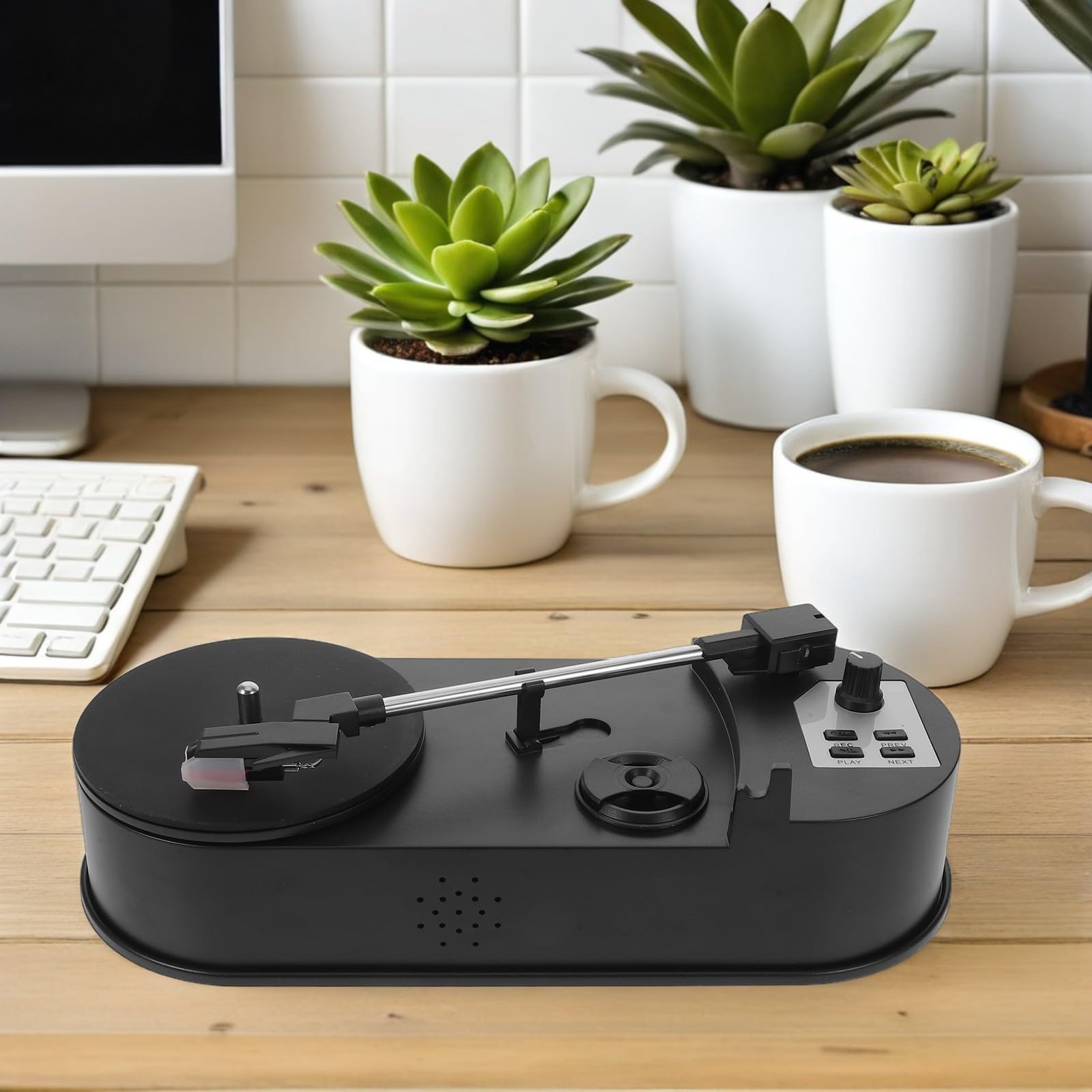 Giradischi in Vinile Nero con Controllo Intuitivo e Audio ad Alta Fedeltà, Materiale Abs, Formato di Registrazione Mp3, per Feste e Festival