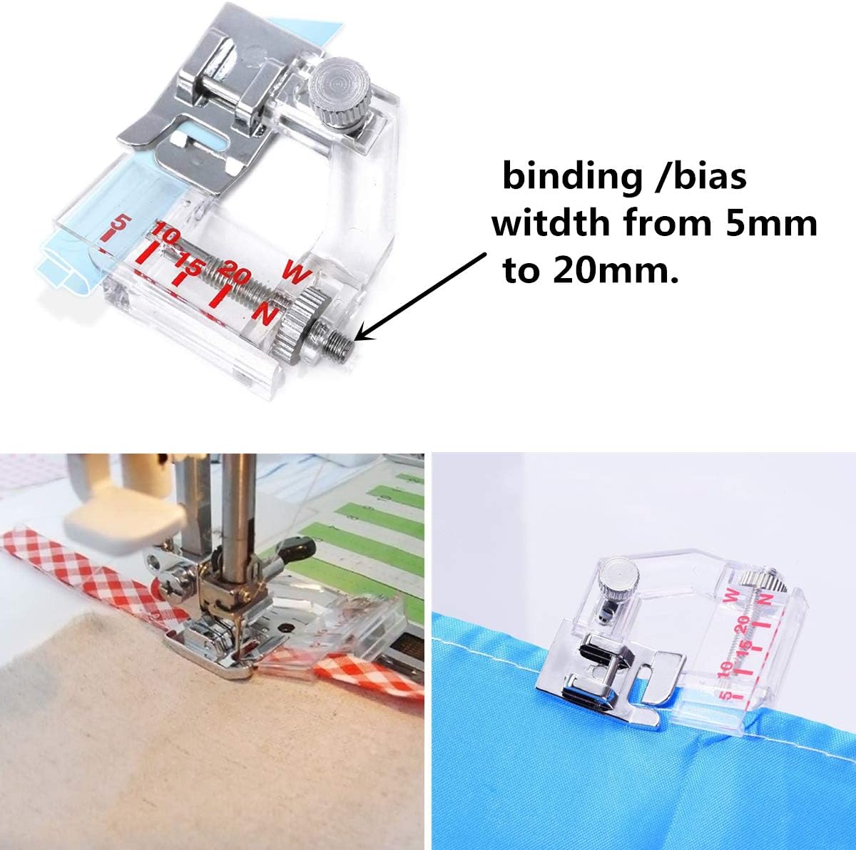 9Pcs Sewing Machine Feet Set Includes 3pcs Narrow Rolled Hem Presser Feet,3Pcs Rolled Hem Pressure Foot,Zig Zag Presser Foot,Adjustable Guide Foot, Bias Binder Foot for Brother Singer Janome