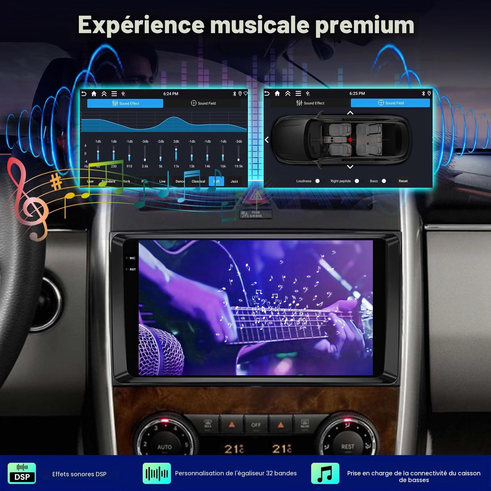 4+128GB Autoradio Android pour Mercedes Benz Classe A/B/V & Sprinter Vito Viano, CarPlay Android Auto sans Fil, Navigation GPS WiFi Bluetooth USB Écran Tactile Radio + Caméra de Recul