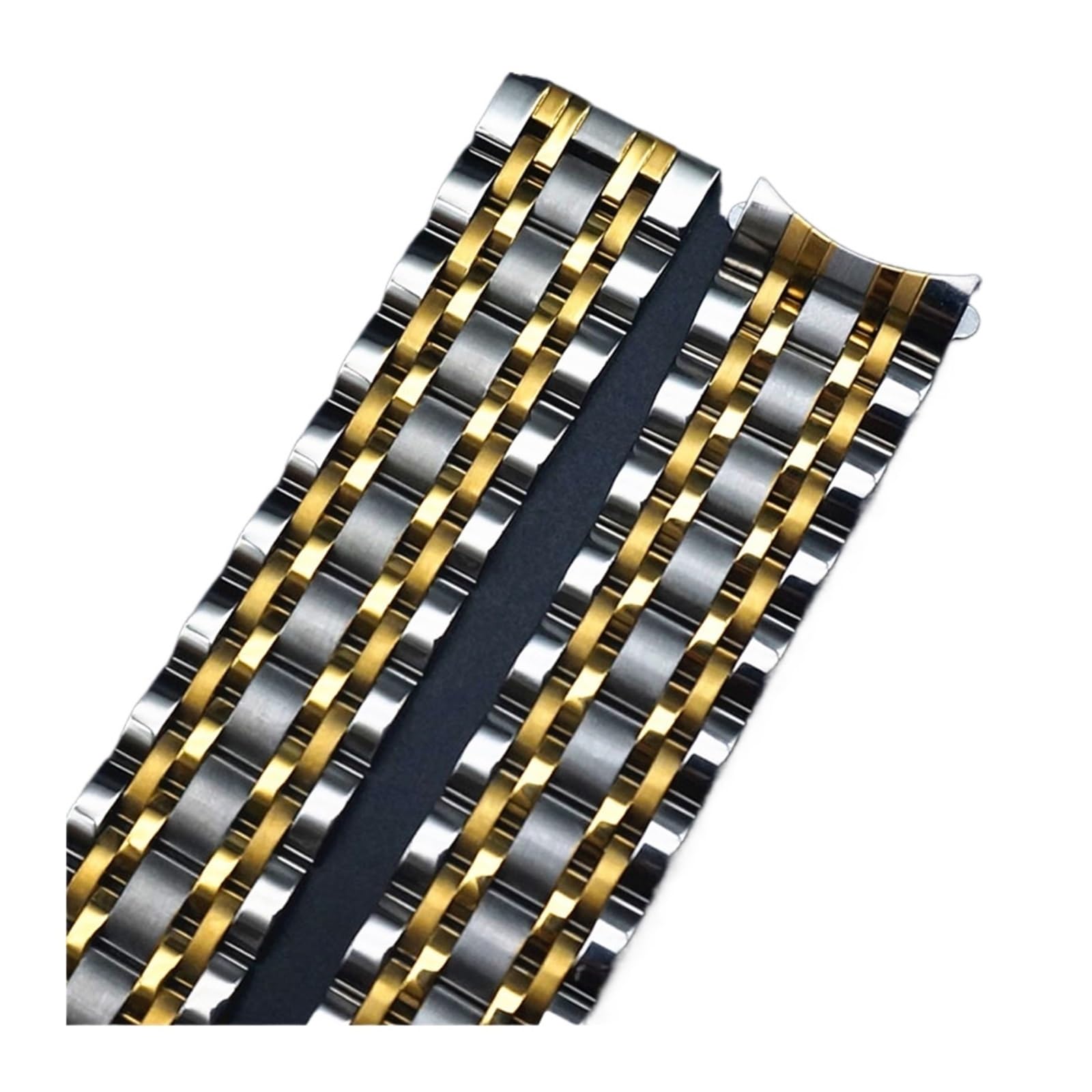 YINGO Cinturino a cinturino in acciaio inox curvato 14mm 16mm 18mm 19mm 20mm 21mm 22mm uomini donne orologi argento oro nero braccialetto