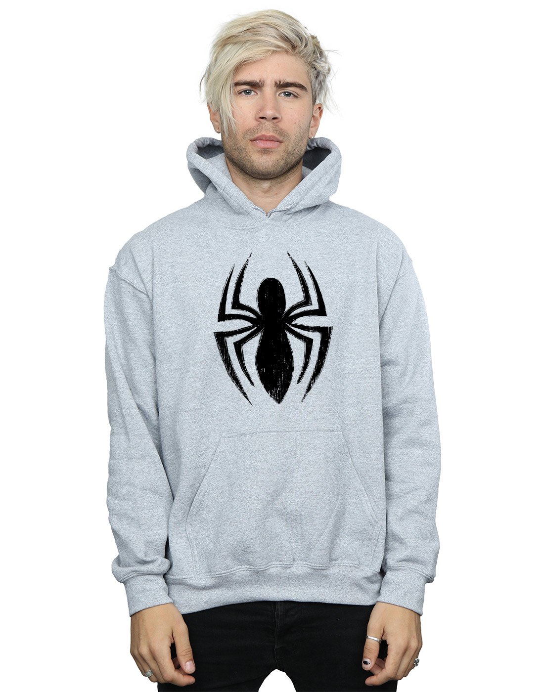 Marvel Men's Spider-Man Ultimate Spider Logo Hoodie Sport Grey XXX-Large