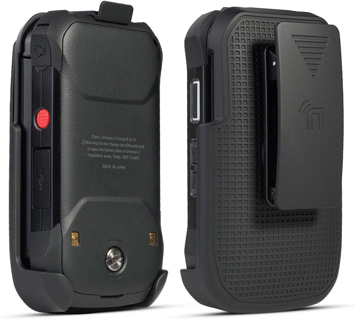 Nakedcellphone Holster for Kyocera DuraXV Extreme Phone Belt Clip - Black | Also Fits DuraXE Epic, DuraXA Equip Flip (E4810, E4811, E4830, E4831), Rotating Holder Case with Secure Latch
