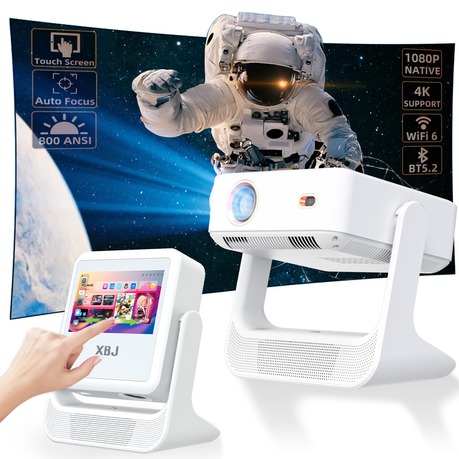 XBJ [Touch Screen/Auto Focus & Keystone/Built-In Apps] A2Pro Smart