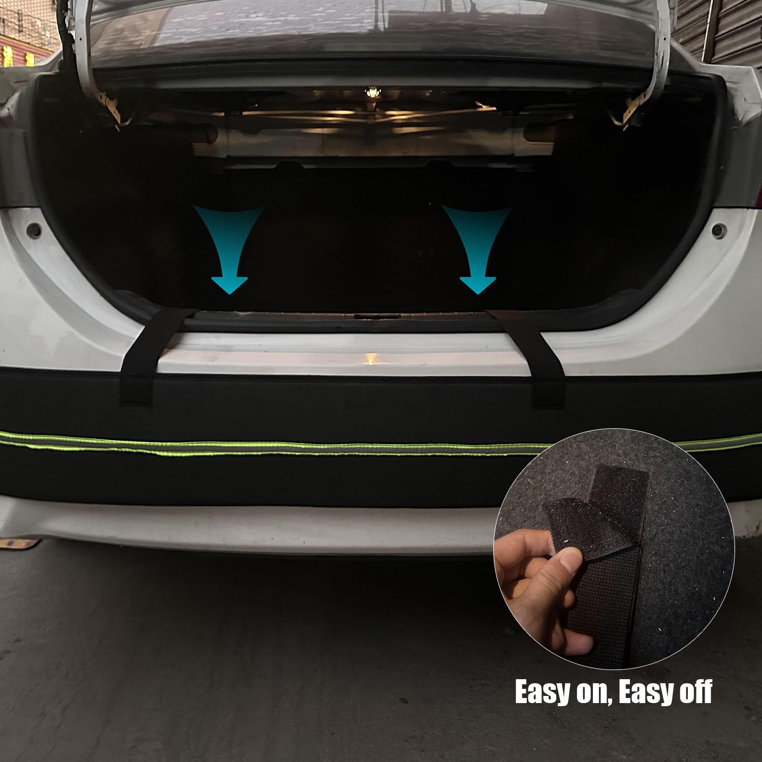 Rear Bumper Guards for Cars, Car Bumper Protector with Long Safety Reflector for Nighttime Visibility, Rear Bumper Protector 72" x 8.07" x 0.4"(DO NOT Drive with IT ON)