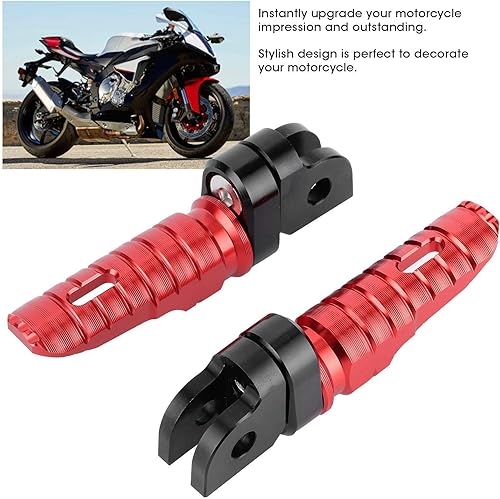Miniatura 2 de Soportes de clavija de pie, reposapiés delantero izquierdo y derecho, pares para Yamaha MT03 MT25 MT07 MT09 R3 XJ6 (rojo)