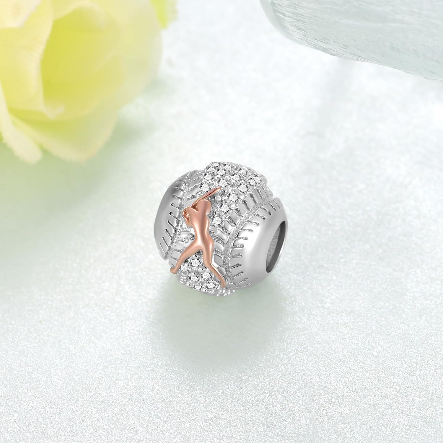 Sterling Silver Volleyball/Softball/Pickleball/Basketball/Soccer Charm for Bracelets - Sport Jewelry Gifts for Women Team Players