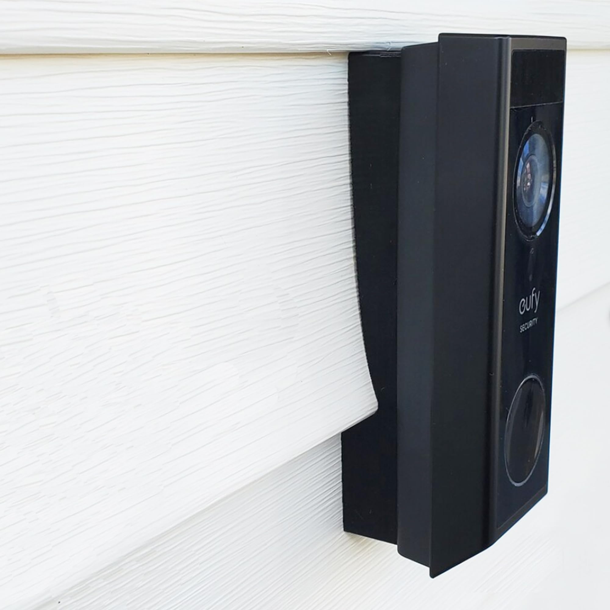 Vinyl Siding Mounting Bracket Compatible with eufy Video Doorbell E340, 4 Inch Standard Vinyl Siding, Black PETG Plastic, 3D Printed, UV Resistant, Hardware Included