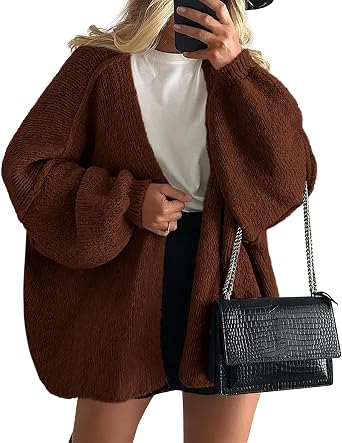 Chunky Cardigan Sweaters for Women Long Sleeve Open Front Oversized Cardigans Dressy Casual Fall Knit Sweater Coats