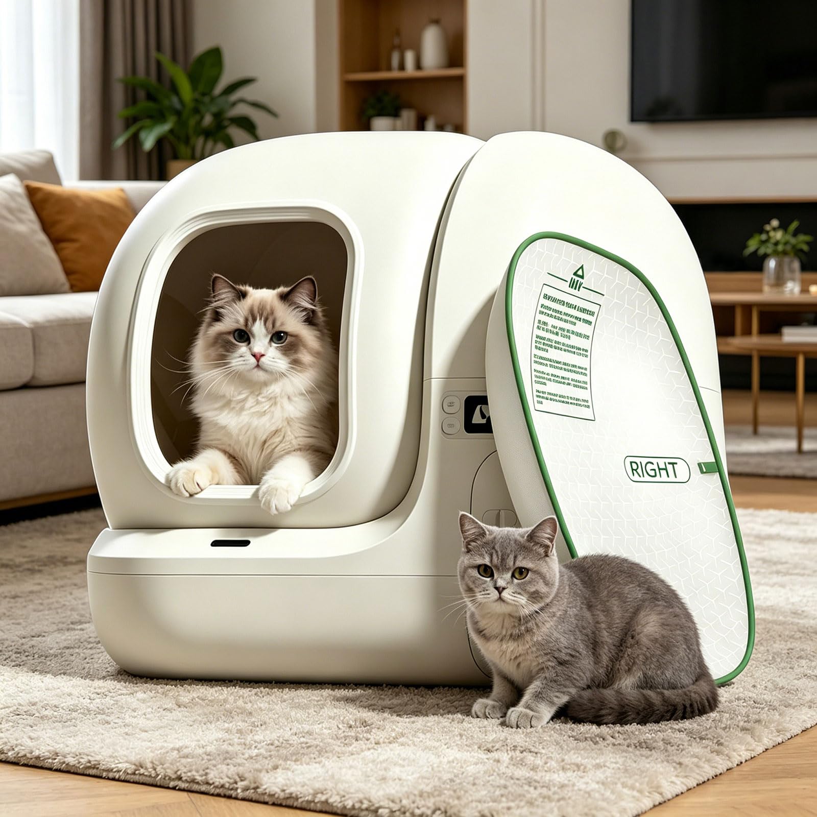 PANGBOER Ersatzpolster für Katzentoilette aus Oxford Stoff, 40 x 40 cm, passgenaue Einlage mit Links RECHTS Einrichtungsmarkierungen für die tägliche Pflege