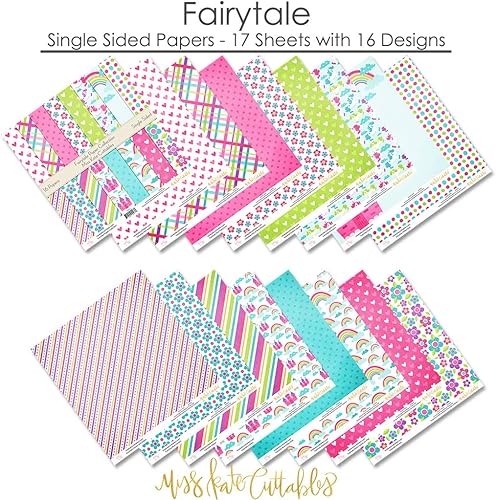 Miniatura 7 de Miss Kate Cuttables Paquete de papel de patrón – cuento de hadas, álbum de recortes de papel especial de una cara de 12 x 12 pulgadas, colección