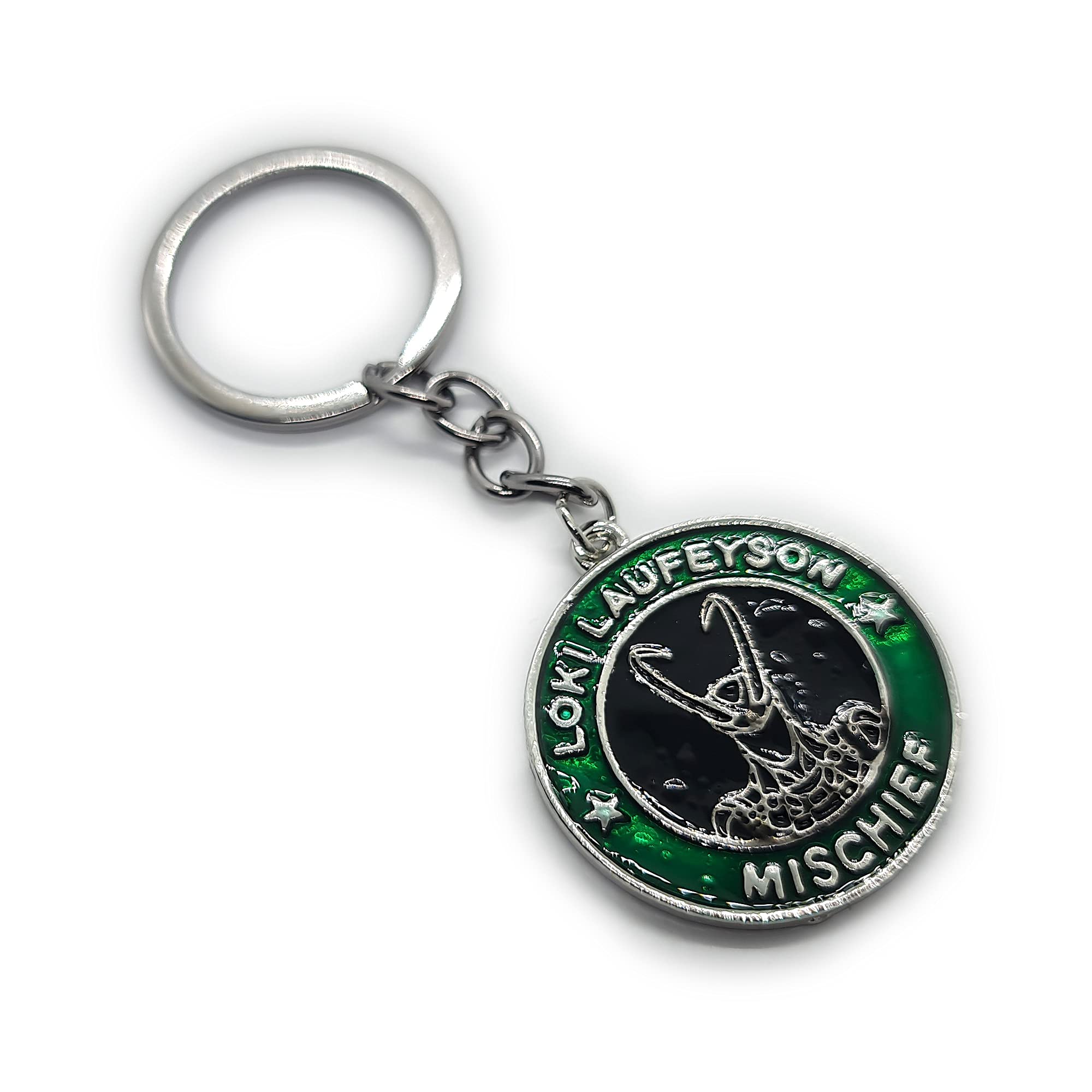 Lizmatech Unisex Green & Silver (Loki) Loki Keyring /Loki Keychain Inspired By Avengers & New Marvel Loki Series Great Loki Merchandise (Green & Silver), M