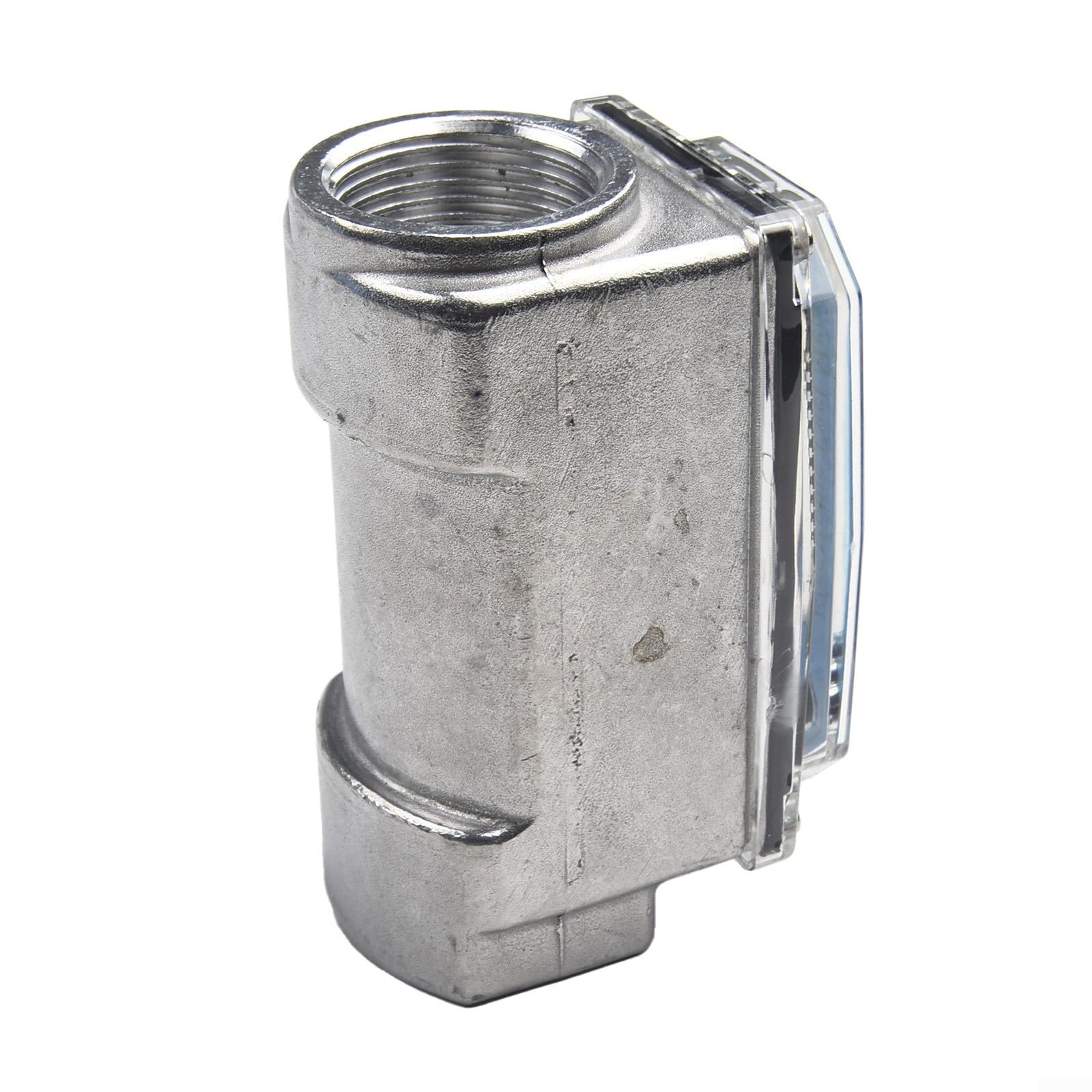 Caudalímetro digital de fluido – 10 – 500 l/min, LCD con ajuste cero, acero inoxidable/aluminio, NPT 1/2" y 2" – para diésel, agua y aceite (2 pulgadas)