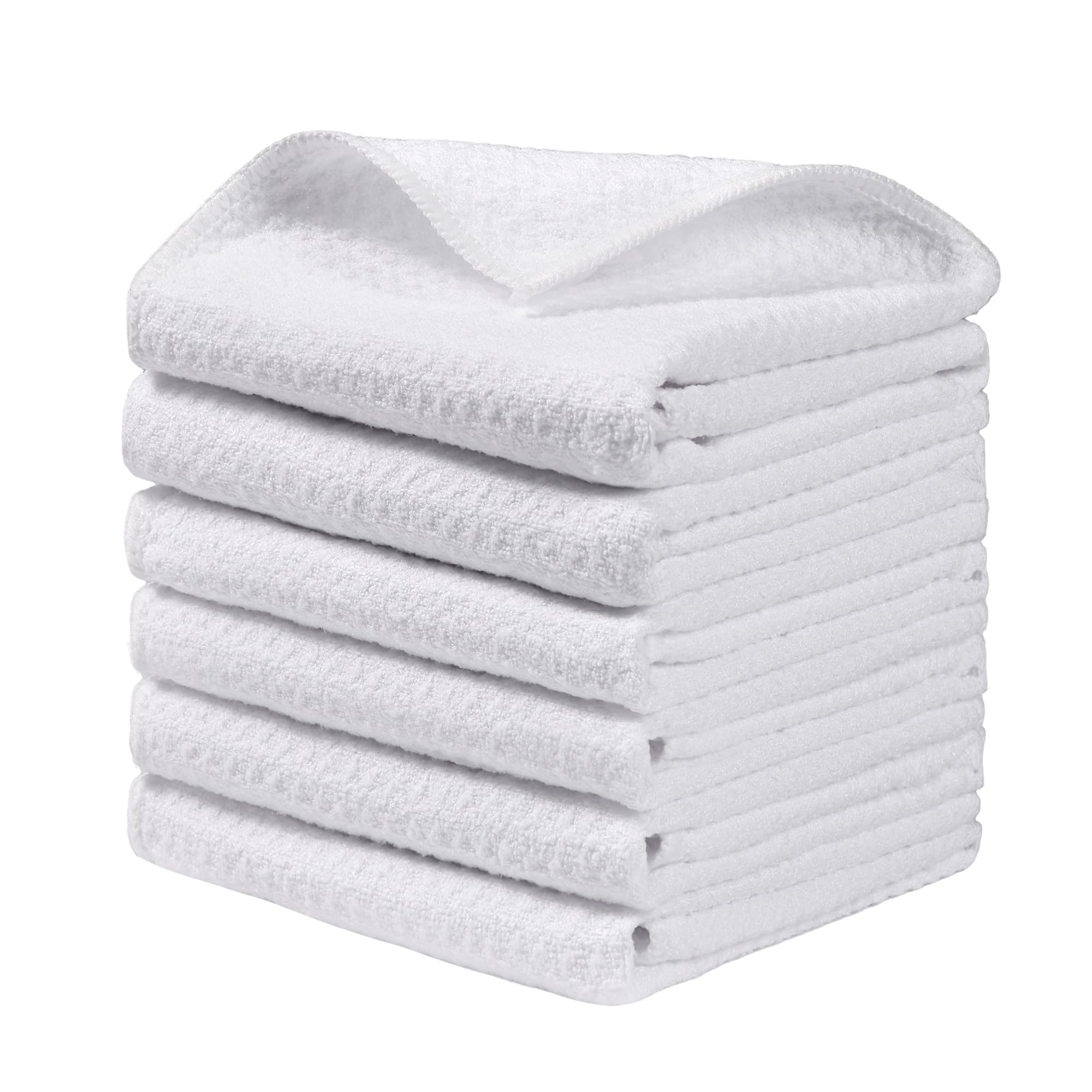 JOYMOOP Microfiber Cleaning Cloth, 6 Piece Set, Large, White