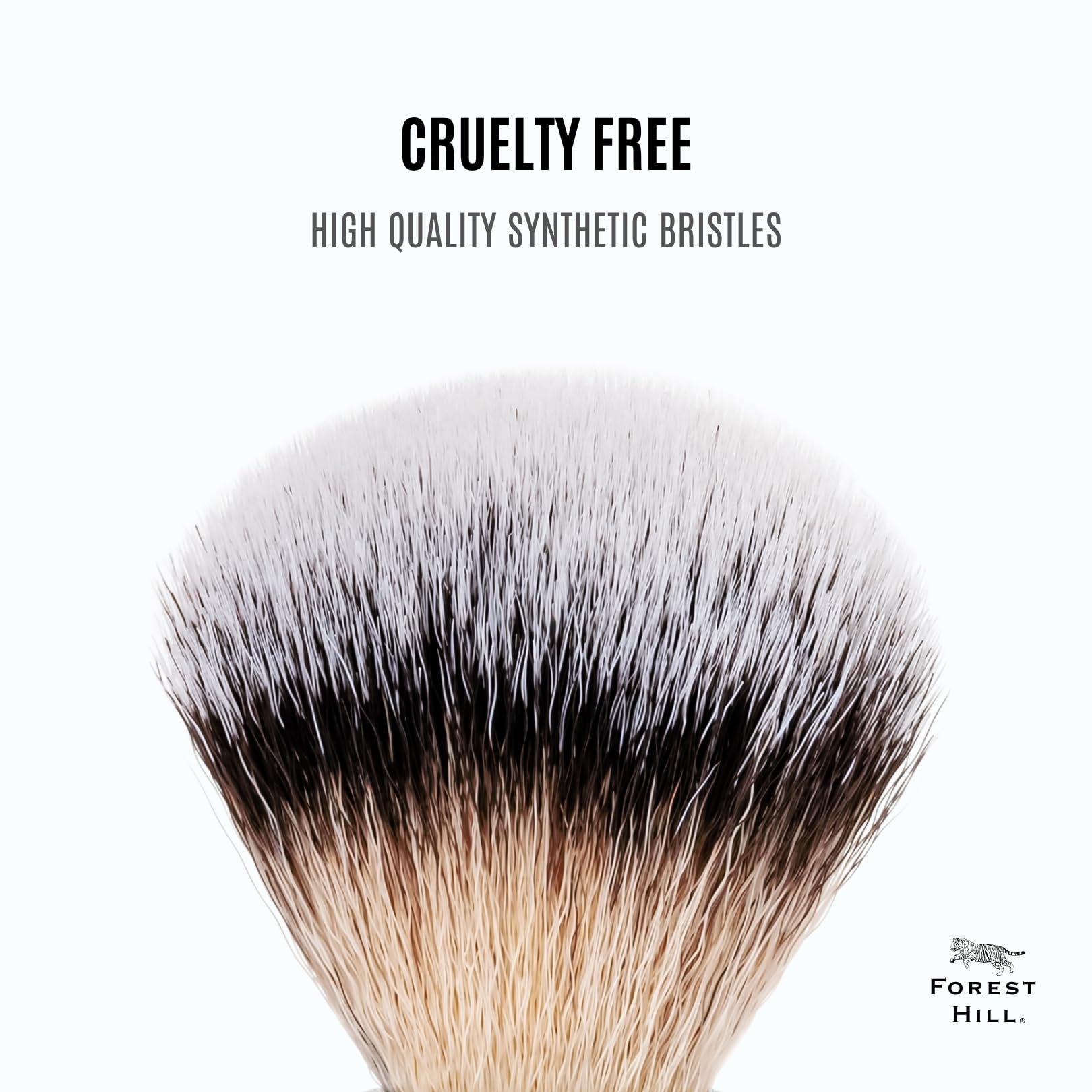 Forest Hill Ashford Premium Shaving Brush For Men, Super Soft Bristles & Ergonomic Design With Brush Holder, Compact and Easy Grip, Ideal For Personal and Professional Salon (White Brush & Stand) 2