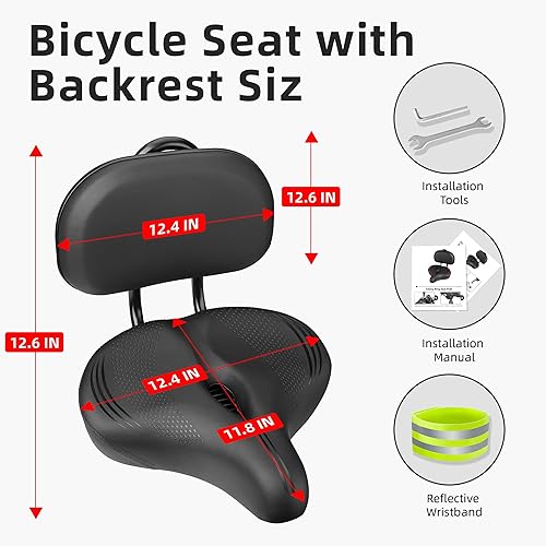 Vista 36 de Asiento de bicicleta de gran tamaño para bicicleta Peloton y bicicleta +, cómodo cojín de asiento compatible con bicicletas de Peloton, carretera