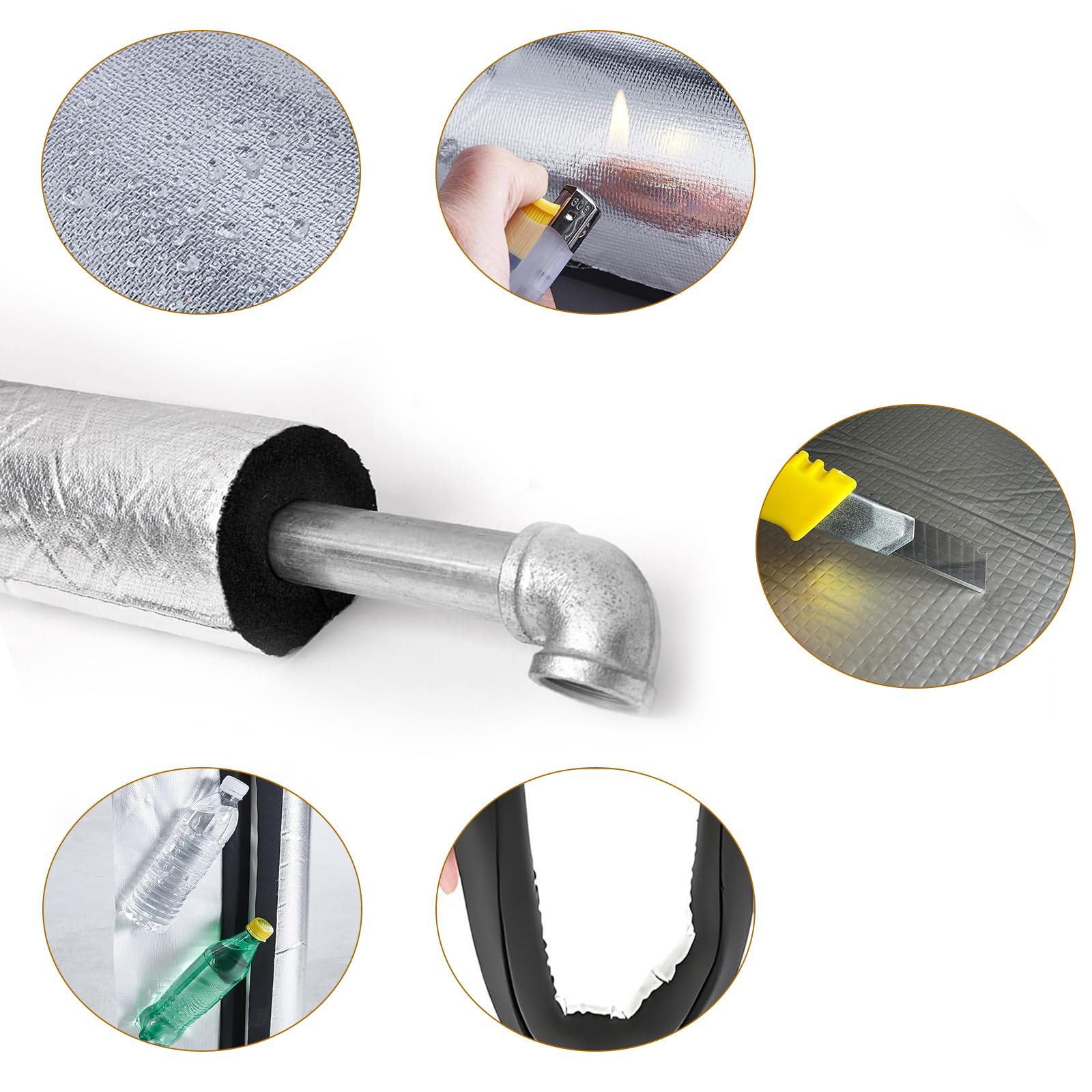 Tubo Isolante Schiuma autoadesiva ID219mm x T30mm x L0.95m