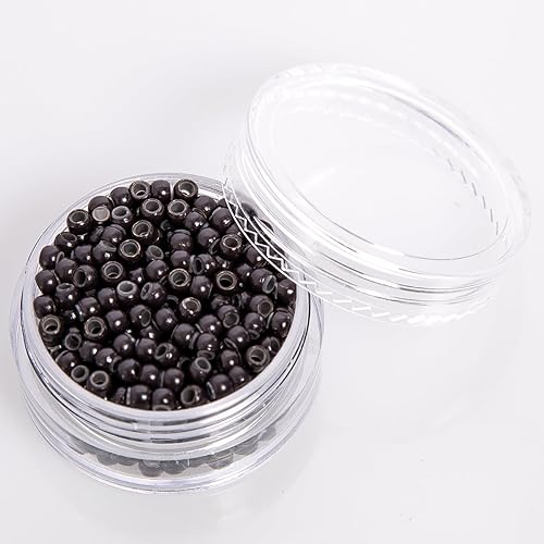 Miniatura 1 de ColorYoung 300 cuentas de extensión de cuentas de silicona con nano anillos de silicona para extensiones de cabello 0.118x0.071x0.087 in
