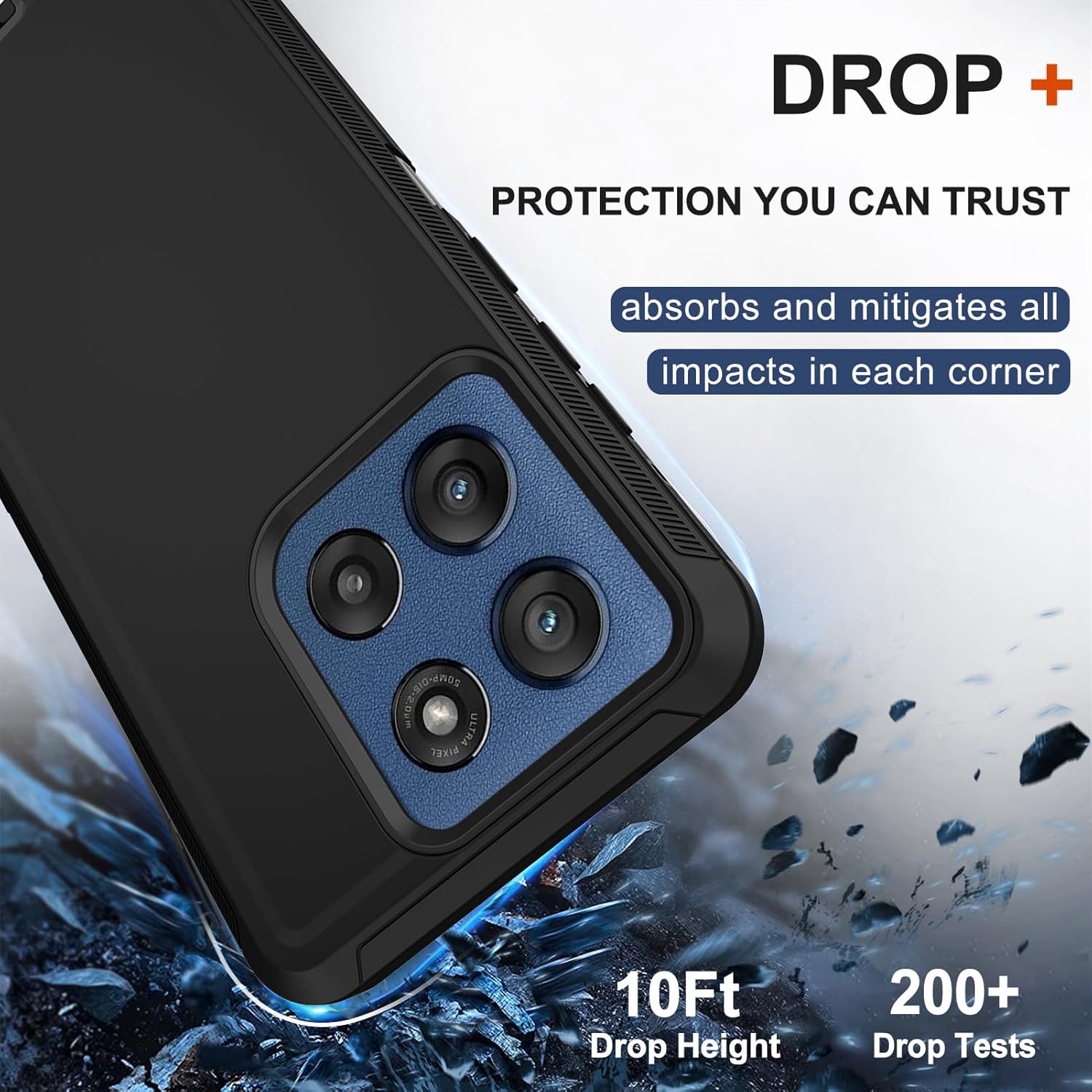 RubCase for Motorola Moto G Stylus 2025 Case with Belt Clip Holster,2X Screen Protector,Heavy Duty Military Grade Full Body Shockproof Rugged Protective Cover for Moto G Stylus 5G 2025 (Black) - Image 4