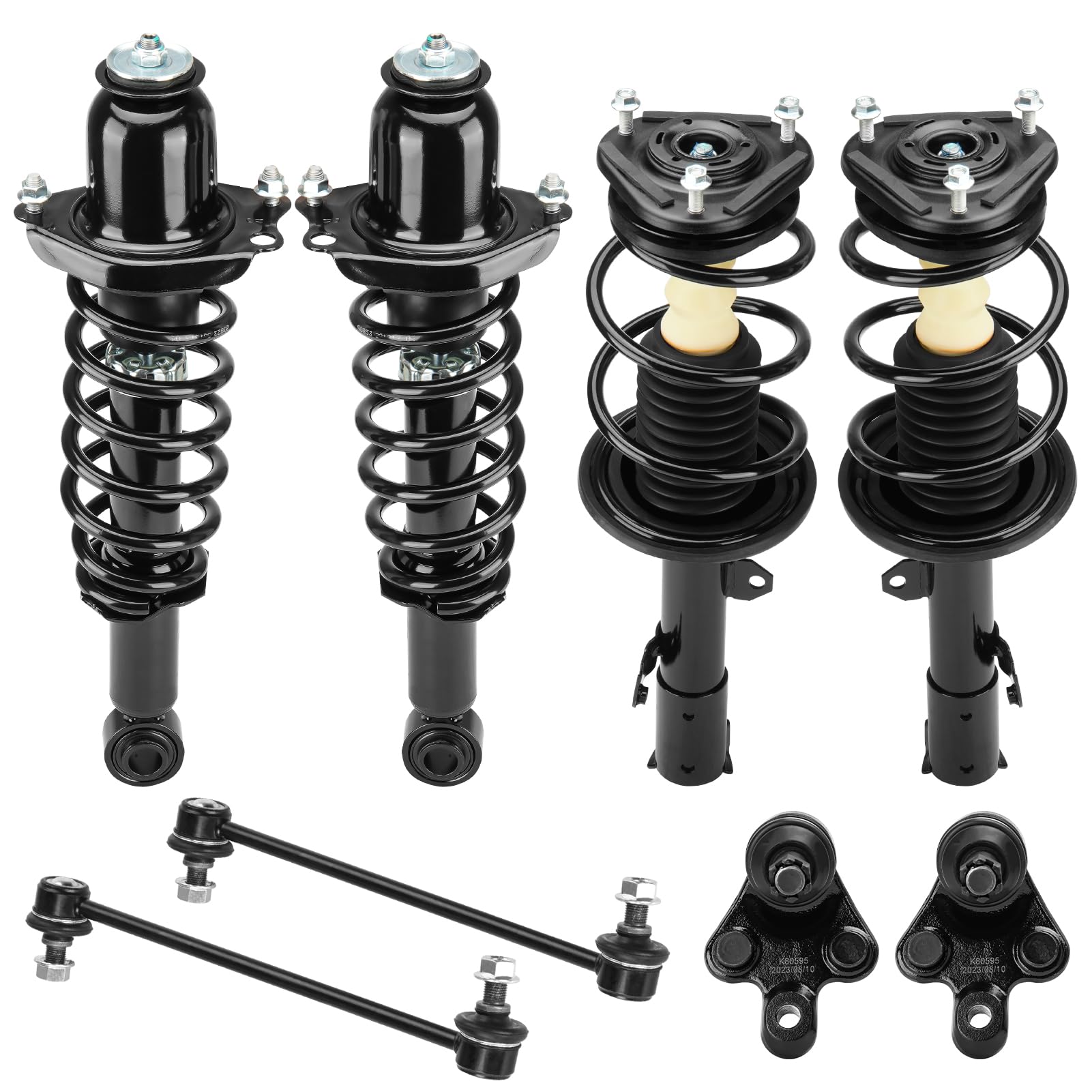 Front and Rear Strut Assembly & Sway Bar Links for 2009-2013 Toyota Corolla Matrix 1.8L, Shock Absorbers 2*Lower Ball Joints 8PCS