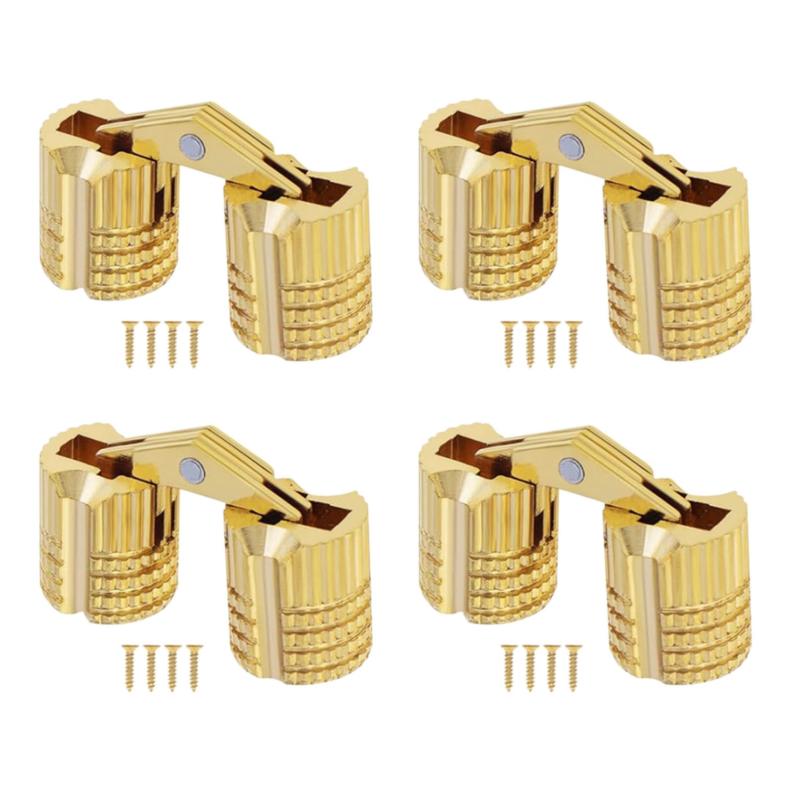 Mekalero 4P Antique Bronze Concealed Hinge 180 Degree Opening Angles Furniture Hinges For Wooden Box Projects Invisible Brasses Hinges