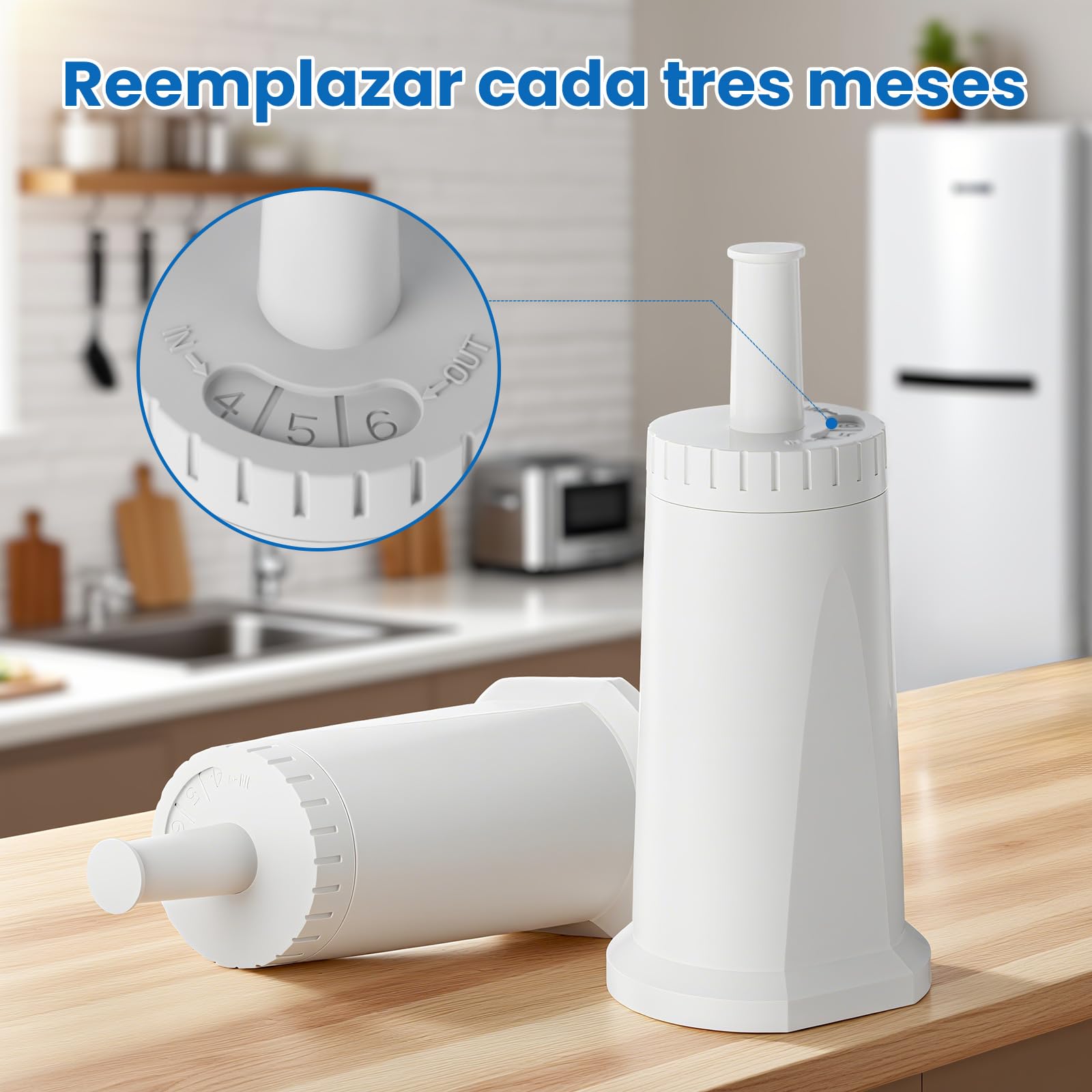 Filswa Filtros de agua de repuesto para máquinas de café Sage SES 990/980/500/878/875/880/920/810, compatibles con modelos BES008, Barista Express, Pro, Touch, Bambino, Oracle